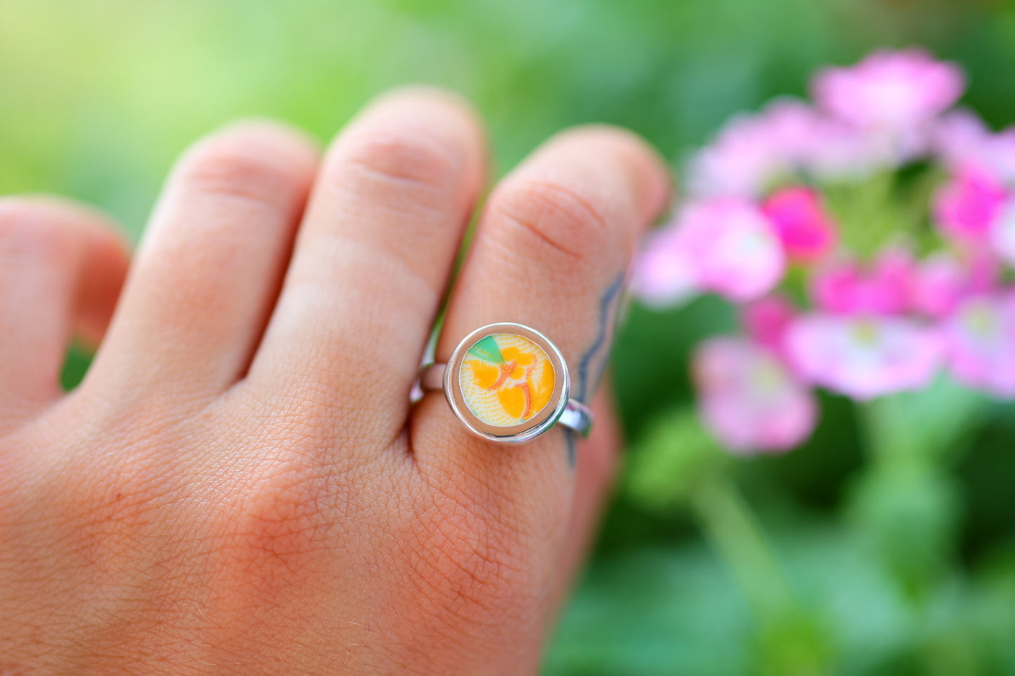 Size 8- handcrafted sterling silver ring