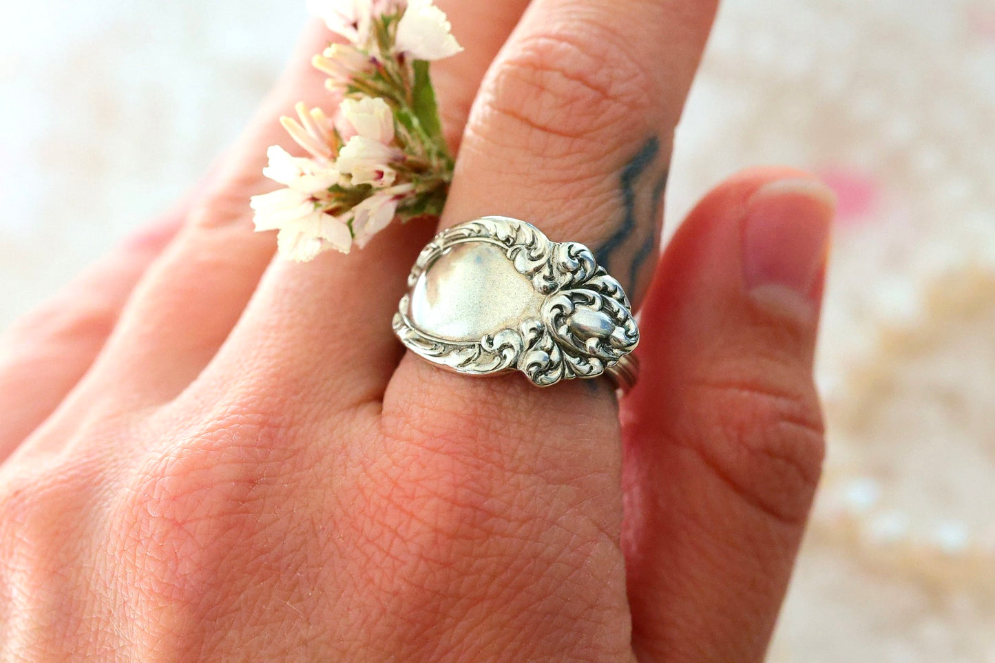 Size 8- Sterling Silver Antique Ring