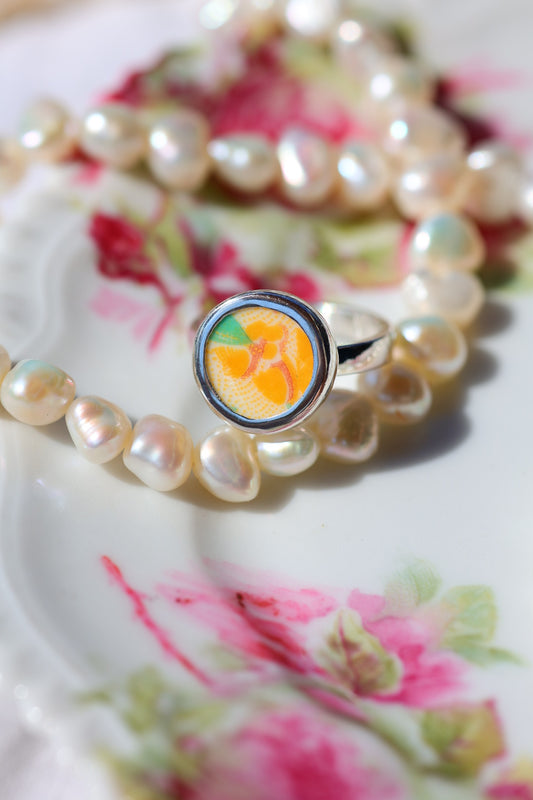 Size 8- handcrafted sterling silver ring