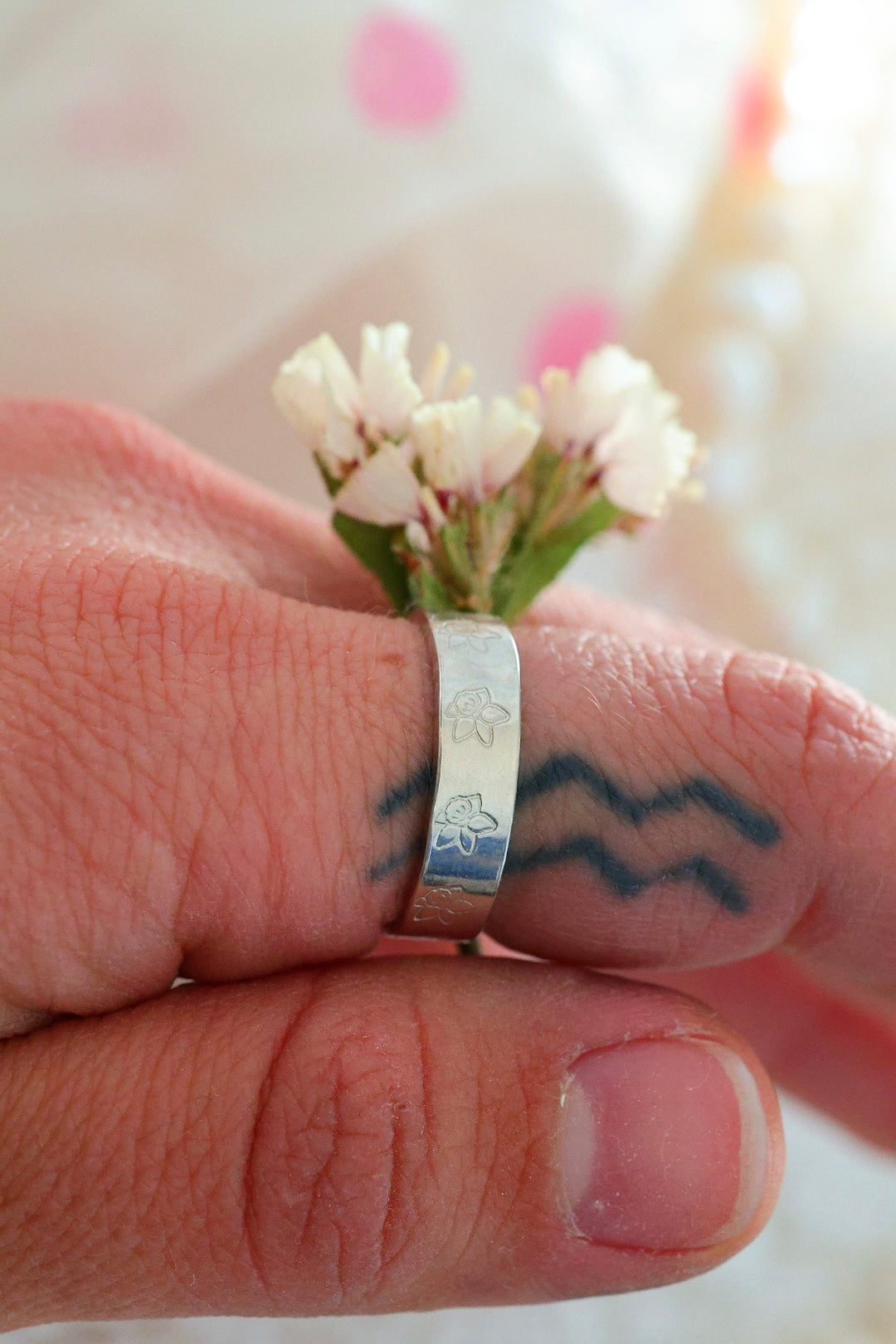 Size 7- Sterling Stamped Ring