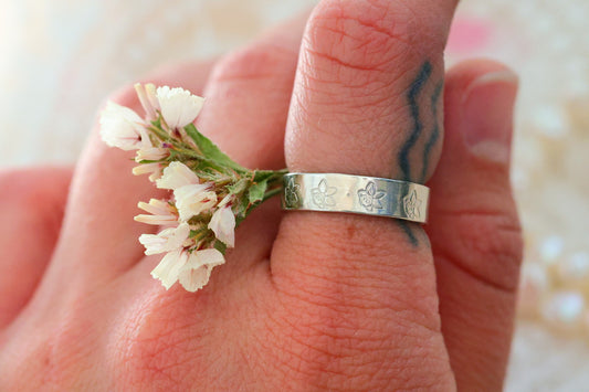 Size 7- Sterling Stamped Ring