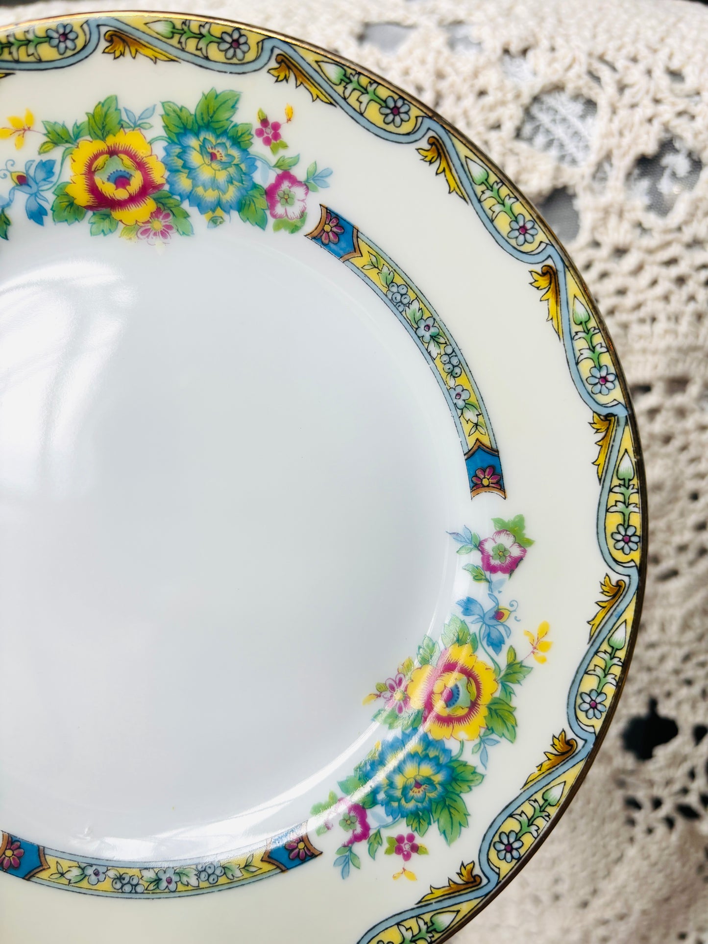 Colorful Japanesse Floral Tea Plate