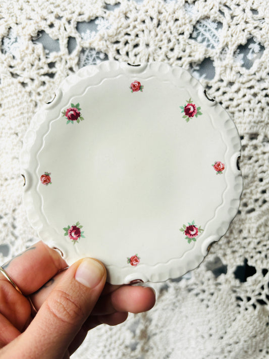 Dainty Red Rose Tea Plate