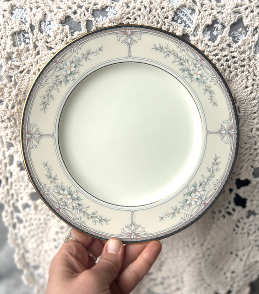 Soft White Floral Vintage Plate
